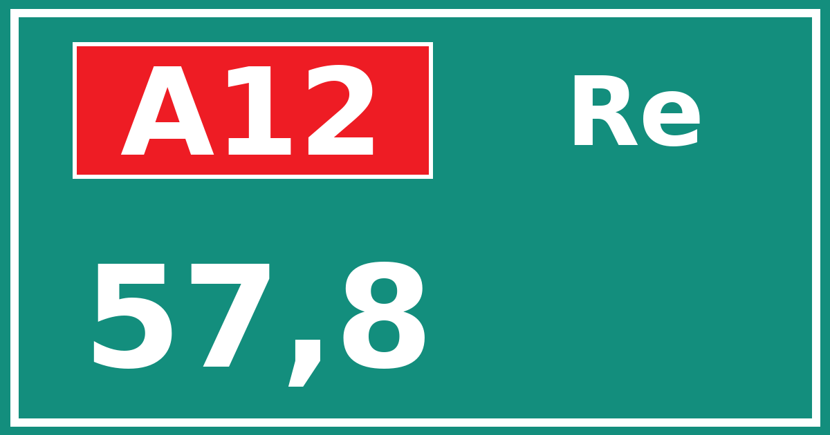 Hectometerbord A12 57,8 zijde Re