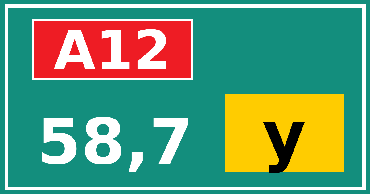 Hectometerbord A12 58,7 letter y