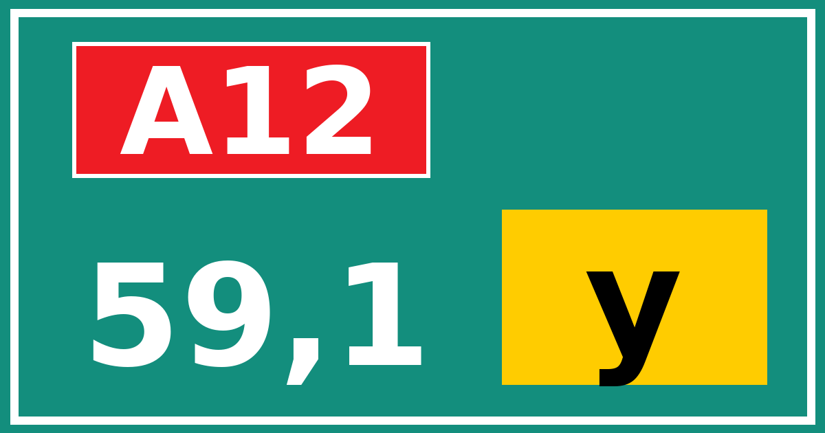Hectometerbord A12 59,1 letter y