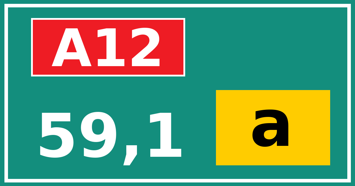 Hectometerbord A12 59,1 letter a