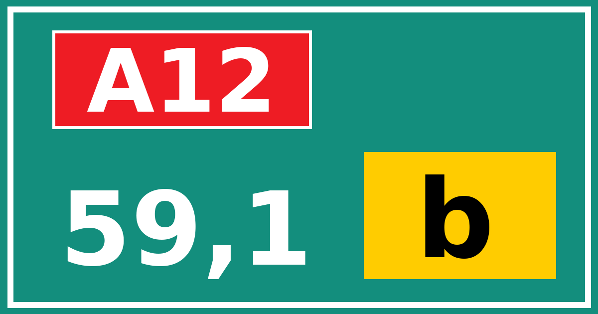 Hectometerbord A12 59,1 letter b