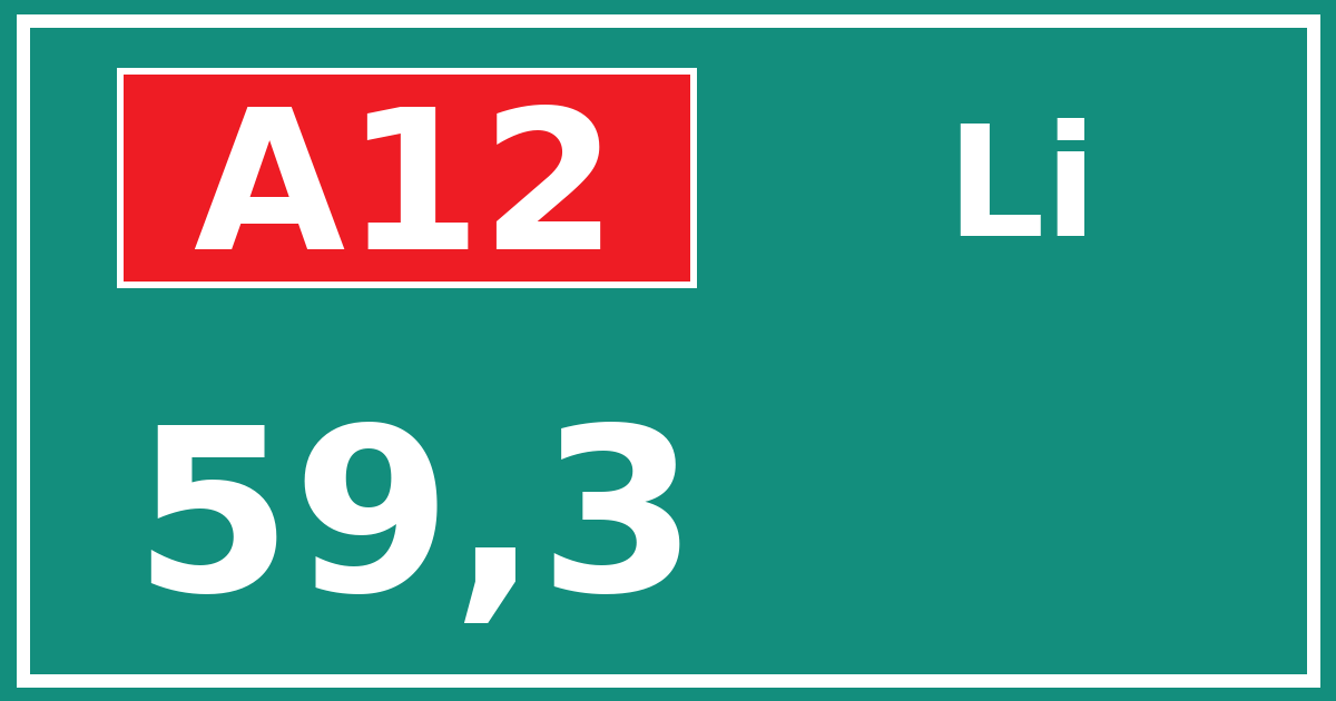 Hectometerbord A12 59,3 zijde Li