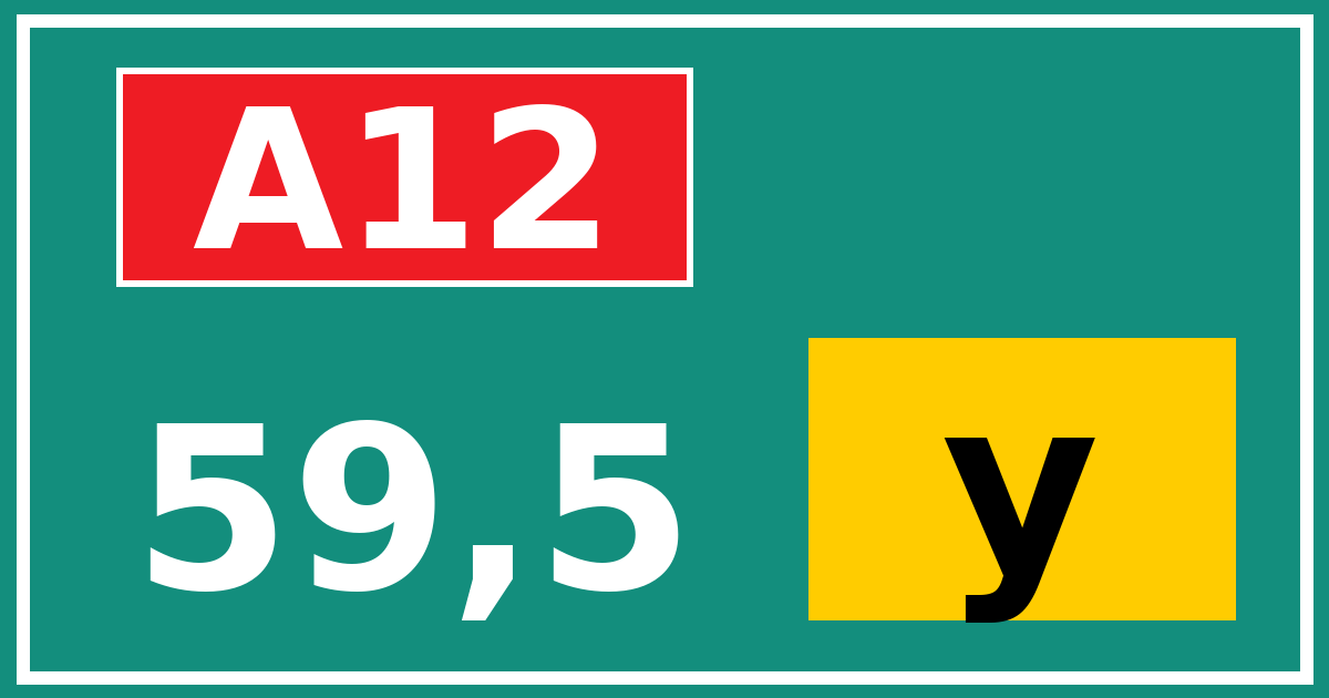 Hectometerbord A12 59,5 letter y