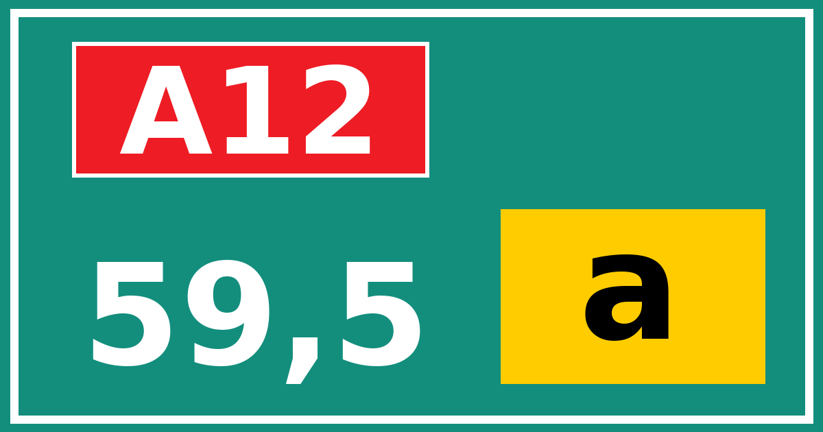 Hectometerbord A12 59,5 letter a