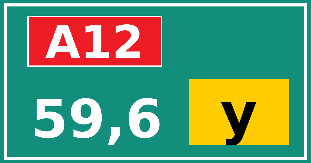 Hectometerbord A12 59,6 letter y