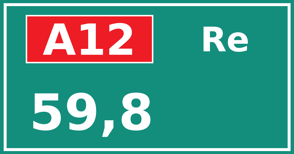 Hectometerbord A12 59,8 zijde Re