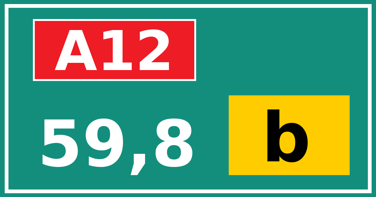 Hectometerbord A12 59,8 letter b