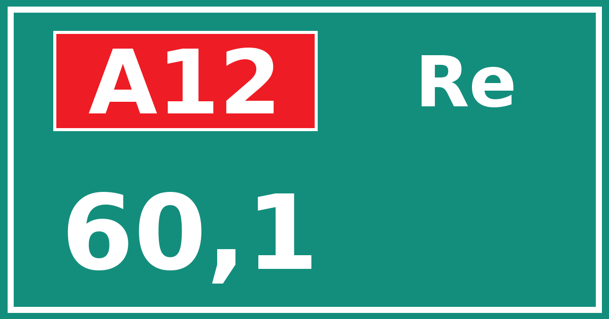 Hectometerbord A12 60,1 zijde Re