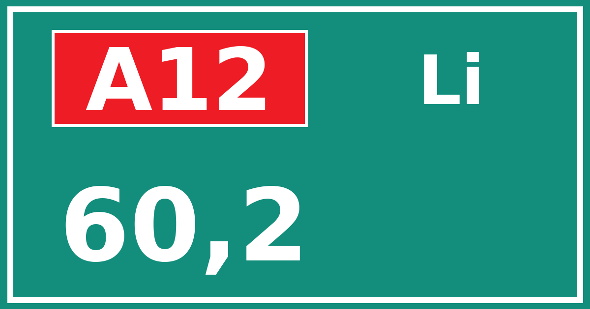 Hectometerbord A12 60,2 zijde Li