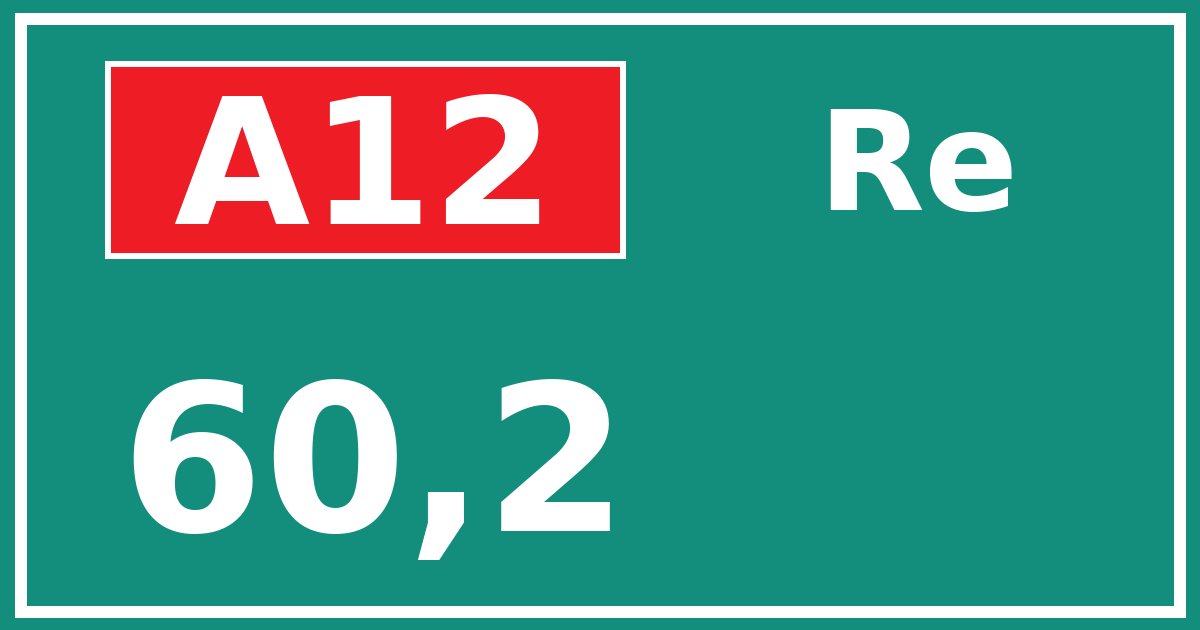 Hectometerbord A12 60,2 zijde Re