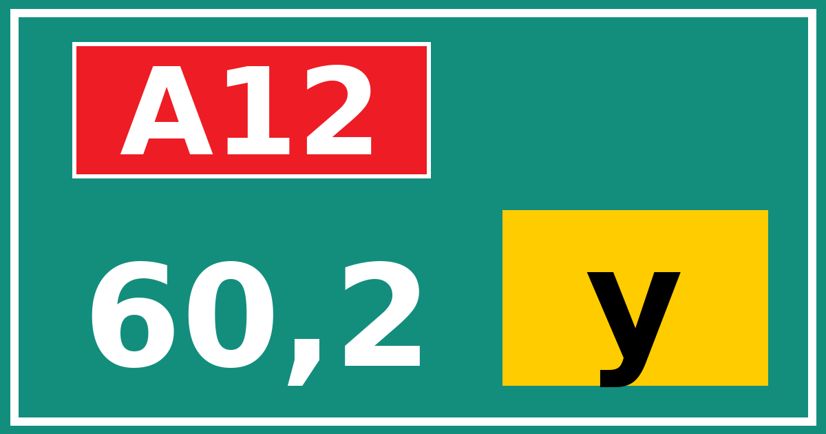 Hectometerbord A12 60,2 letter y