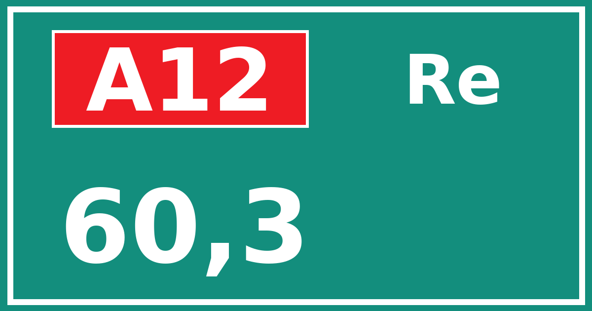 Hectometerbord A12 60,3 zijde Re