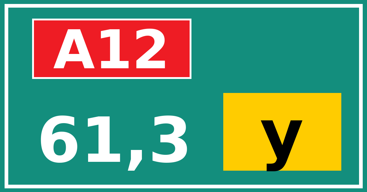 Hectometerbord A12 61,3 letter y