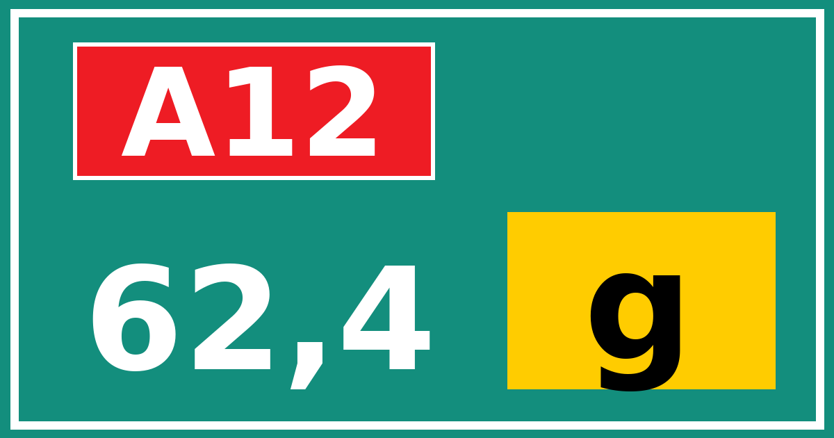 Hectometerbord A12 62,4 letter g