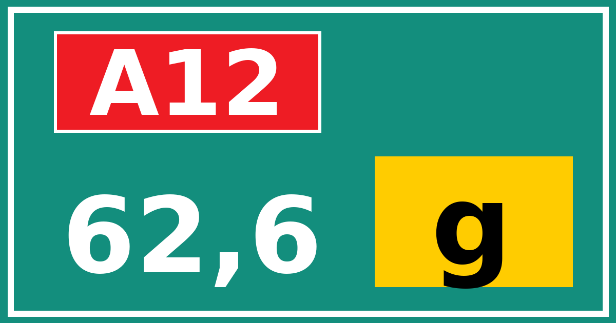 Hectometerbord A12 62,6 letter g