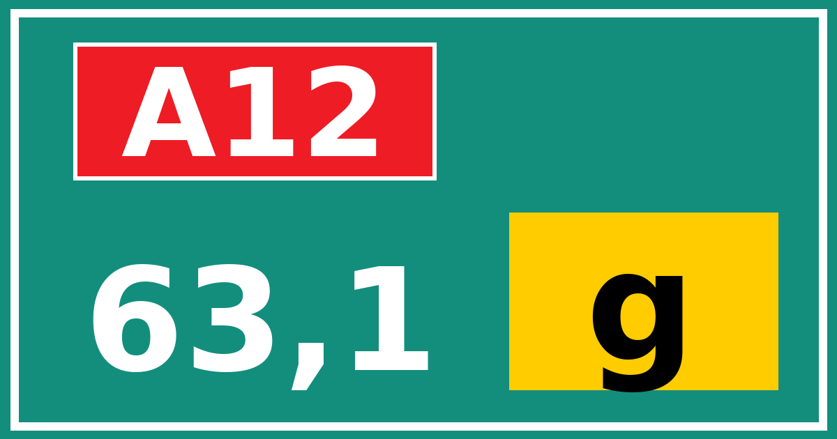 Hectometerbord A12 63,1 letter g