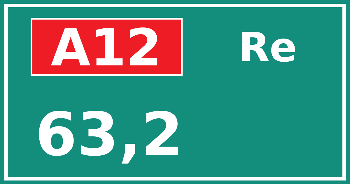 Hectometerbord A12 63,2 zijde Re