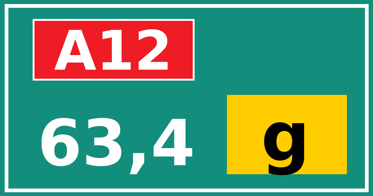 Hectometerbord A12 63,4 letter g