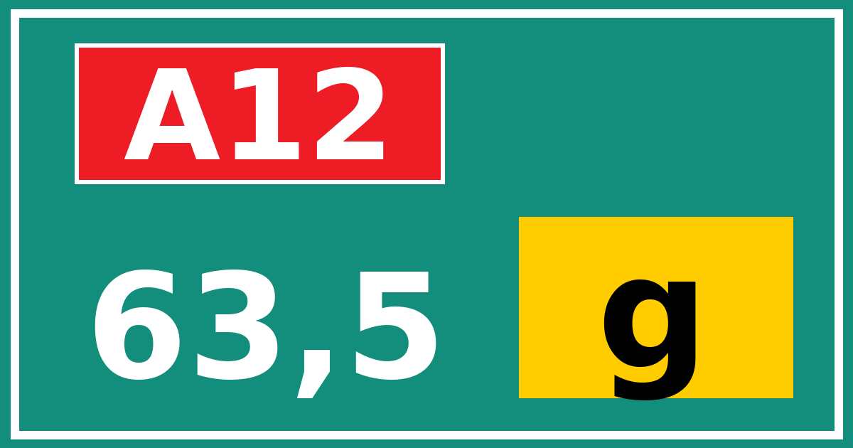Hectometerbord A12 63,5 letter g