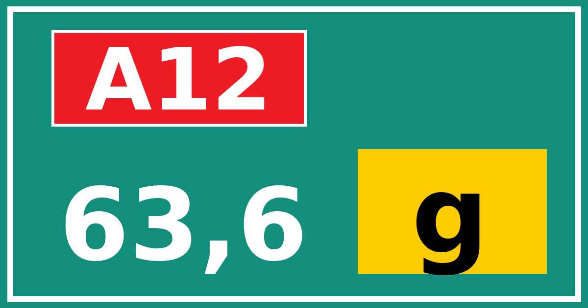 Hectometerbord A12 63,6 letter g