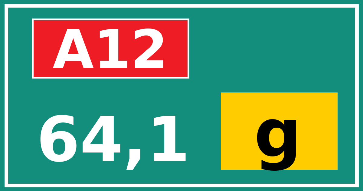 Hectometerbord A12 64,1 letter g