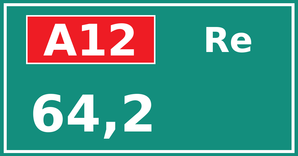 Hectometerbord A12 64,2 zijde Re