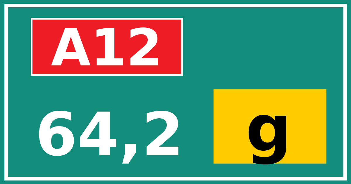 Hectometerbord A12 64,2 letter g