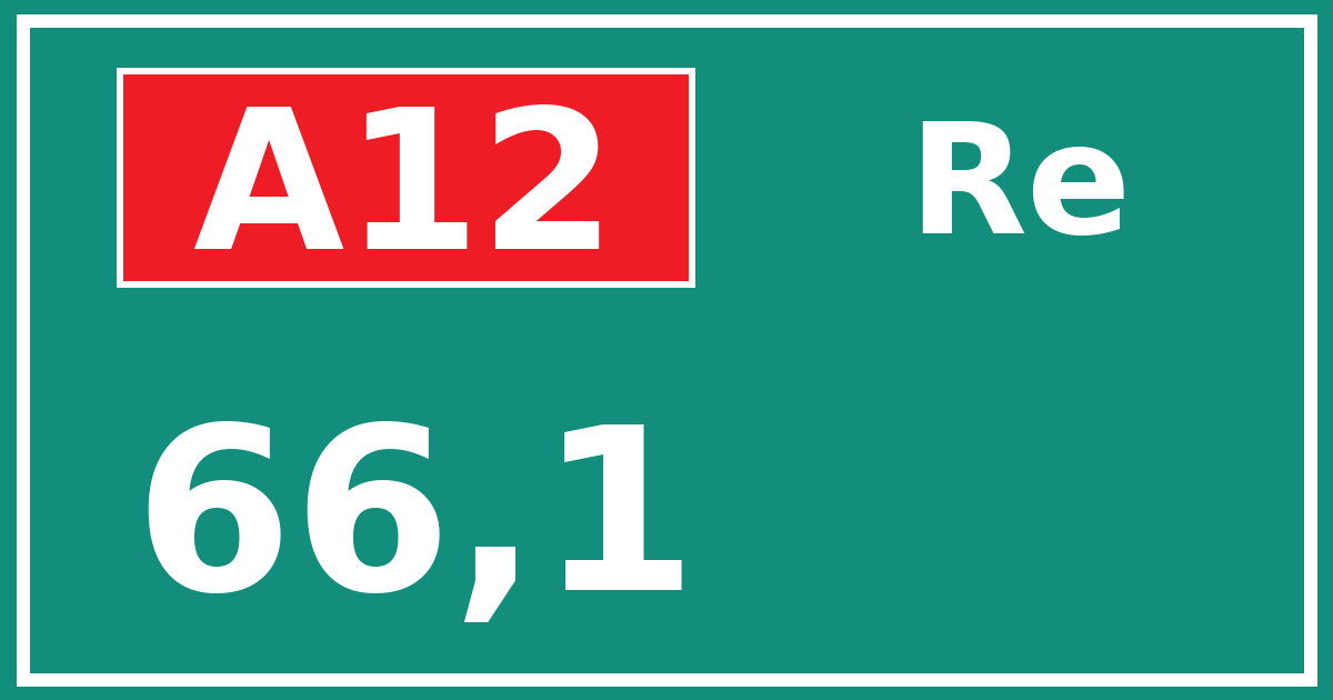 Hectometerbord A12 66,1 zijde Re