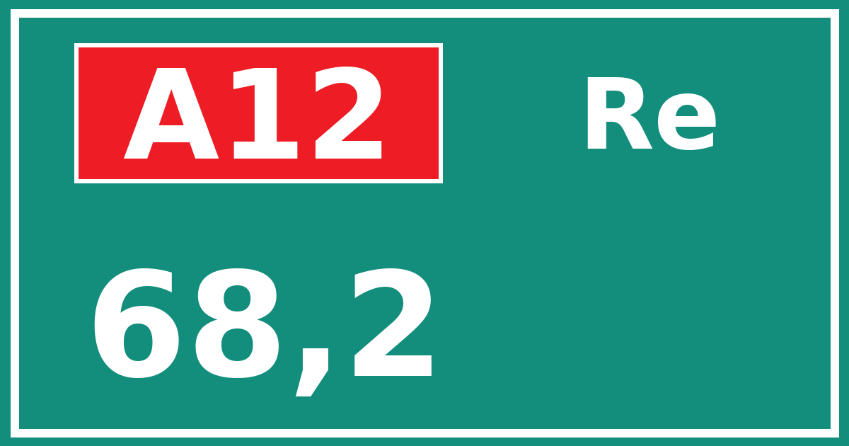 Hectometerbord A12 68,2 zijde Re