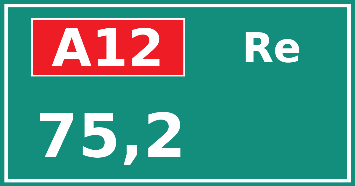 Hectometerbord A12 75,2 zijde Re