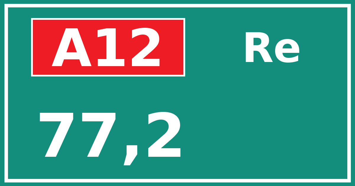 Hectometerbord A12 77,2 zijde Re