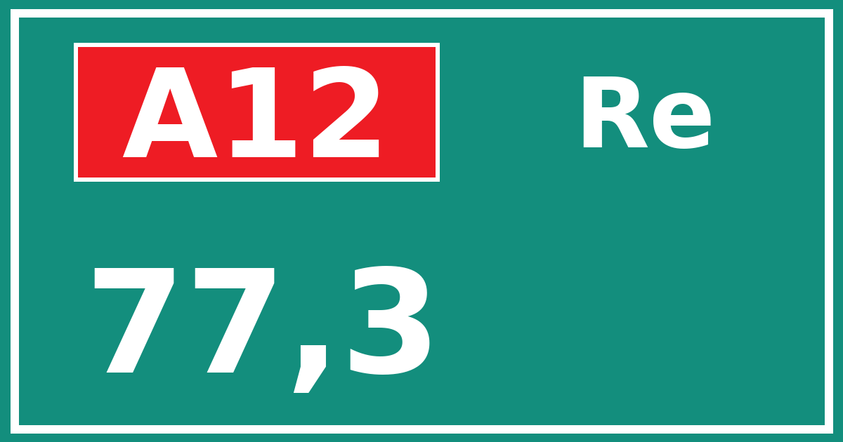 Hectometerbord A12 77,3 zijde Re