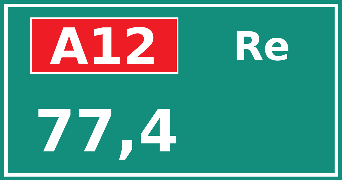 Hectometerbord A12 77,4 zijde Re