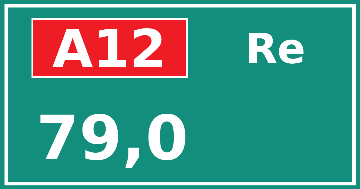 Hectometerbord A12 79,0 zijde Re