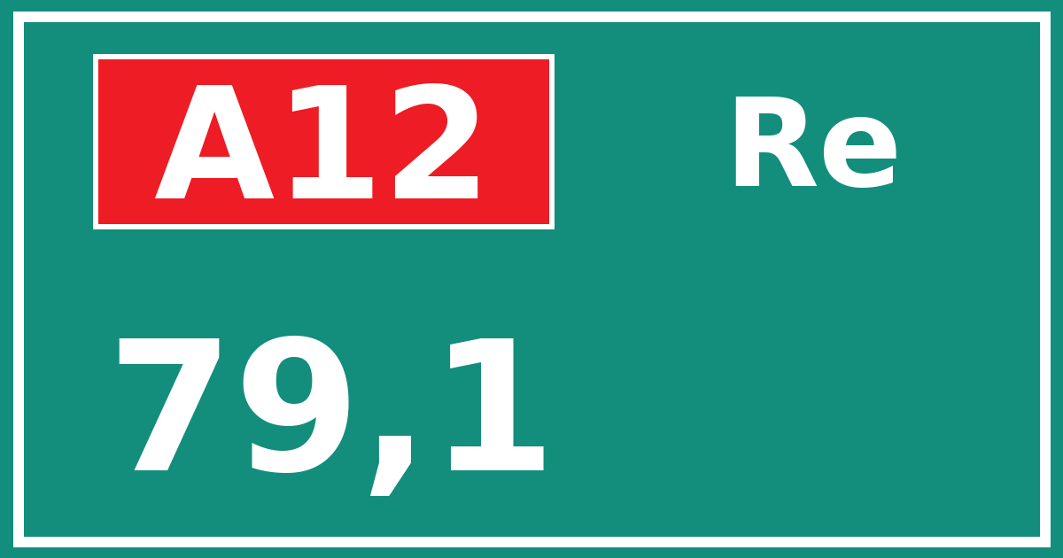 Hectometerbord A12 79,1 zijde Re