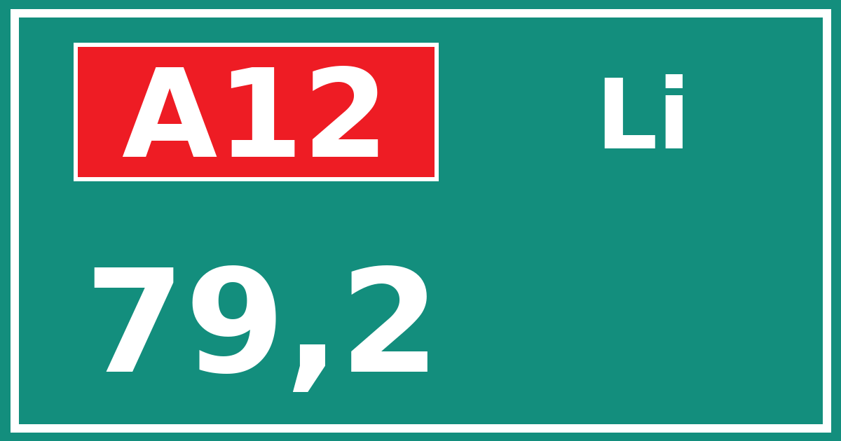 Hectometerbord A12 79,2 zijde Li