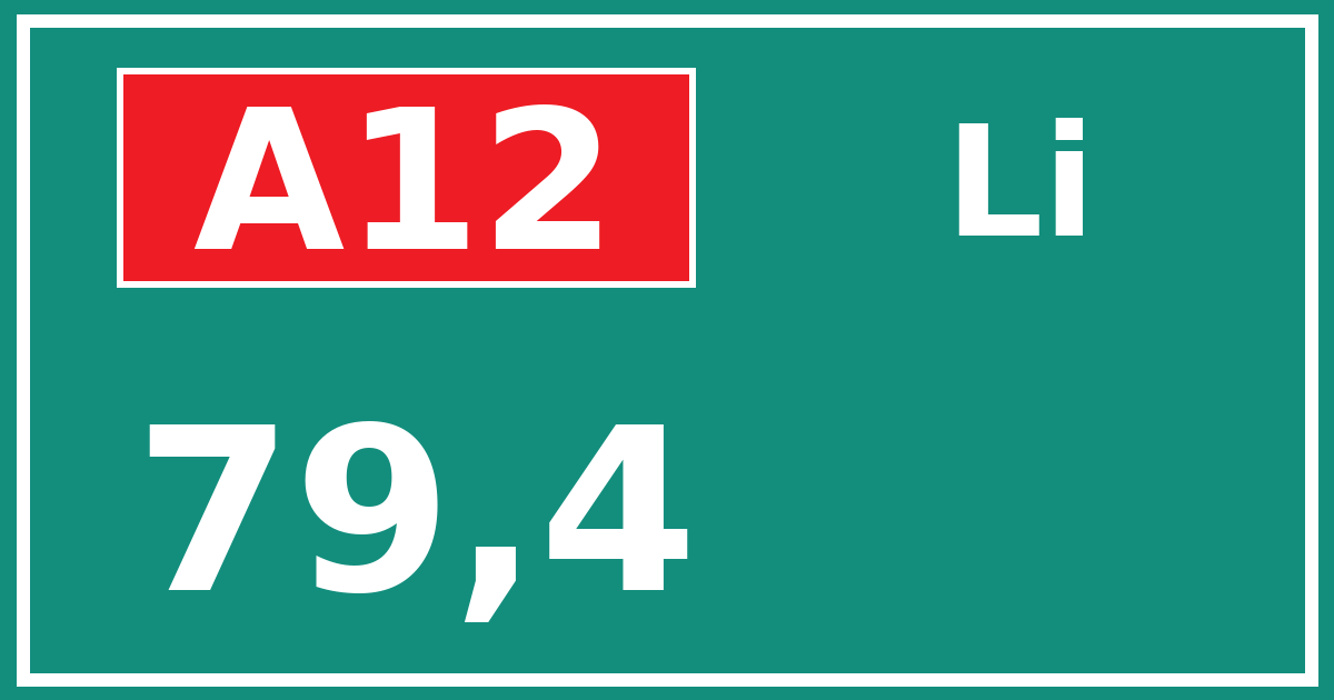 Hectometerbord A12 79,4 zijde Li