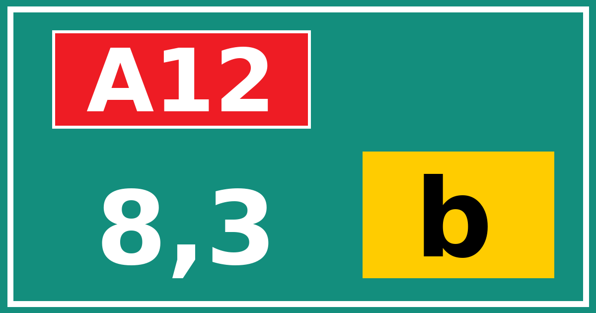 Hectometerbord A12 8,3 letter b