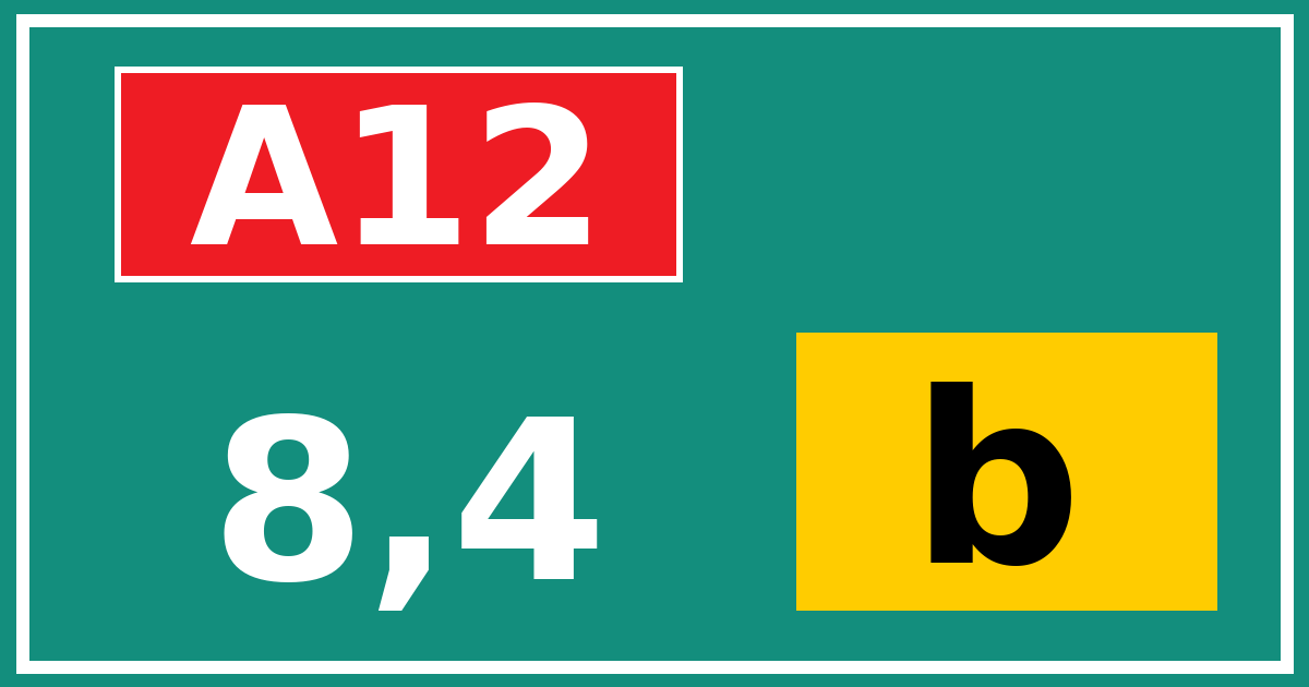 Hectometerbord A12 8,4 letter b