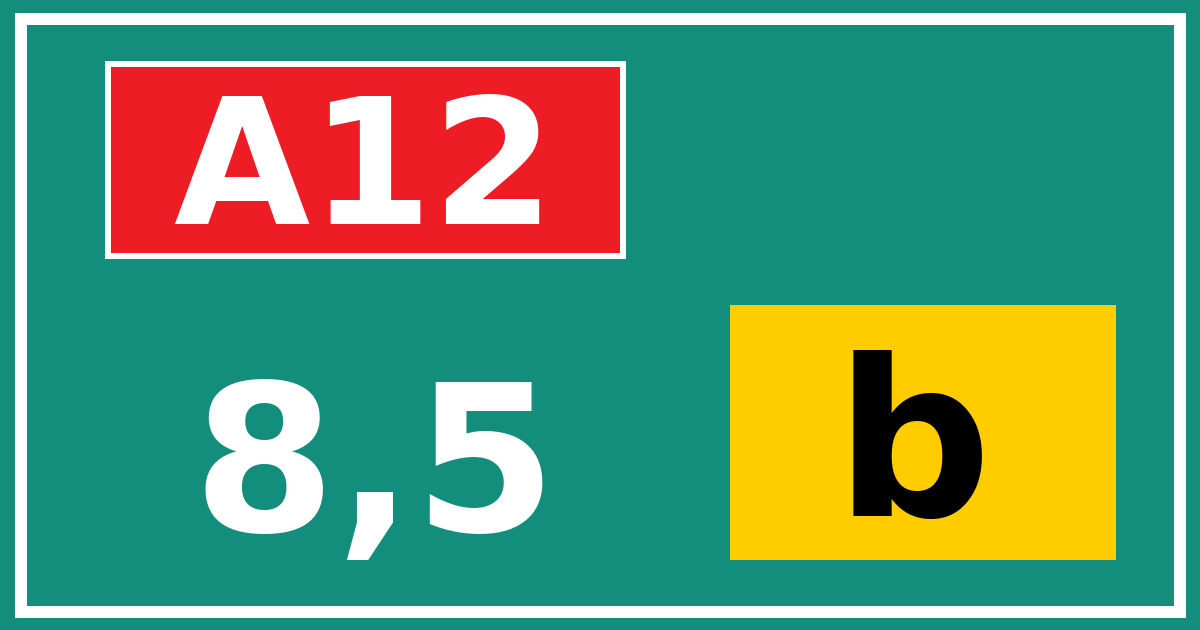 Hectometerbord A12 8,5 letter b
