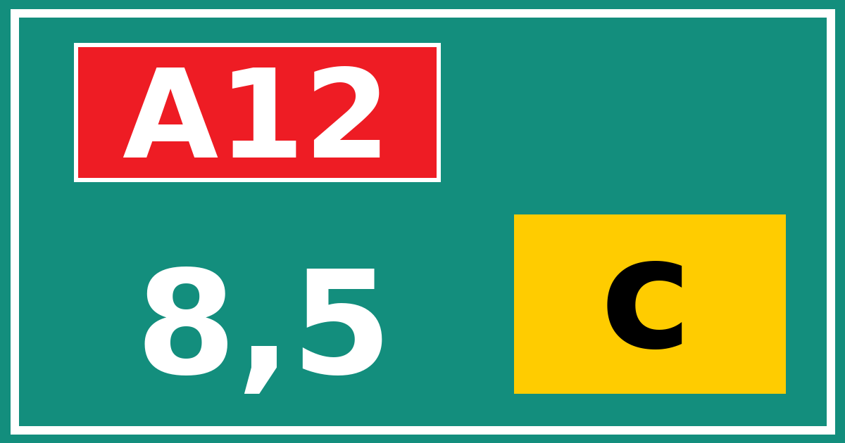 Hectometerbord A12 8,5 letter c