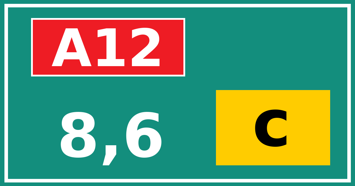 Hectometerbord A12 8,6 letter c