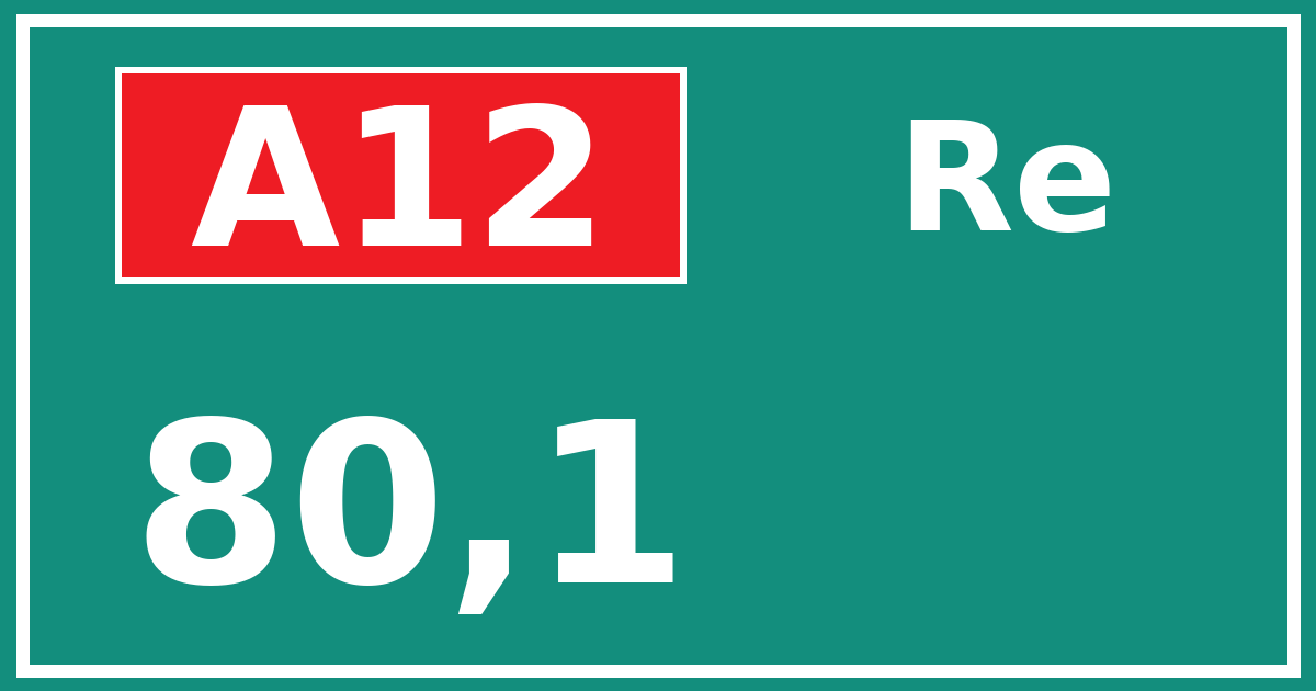 Hectometerbord A12 80,1 zijde Re