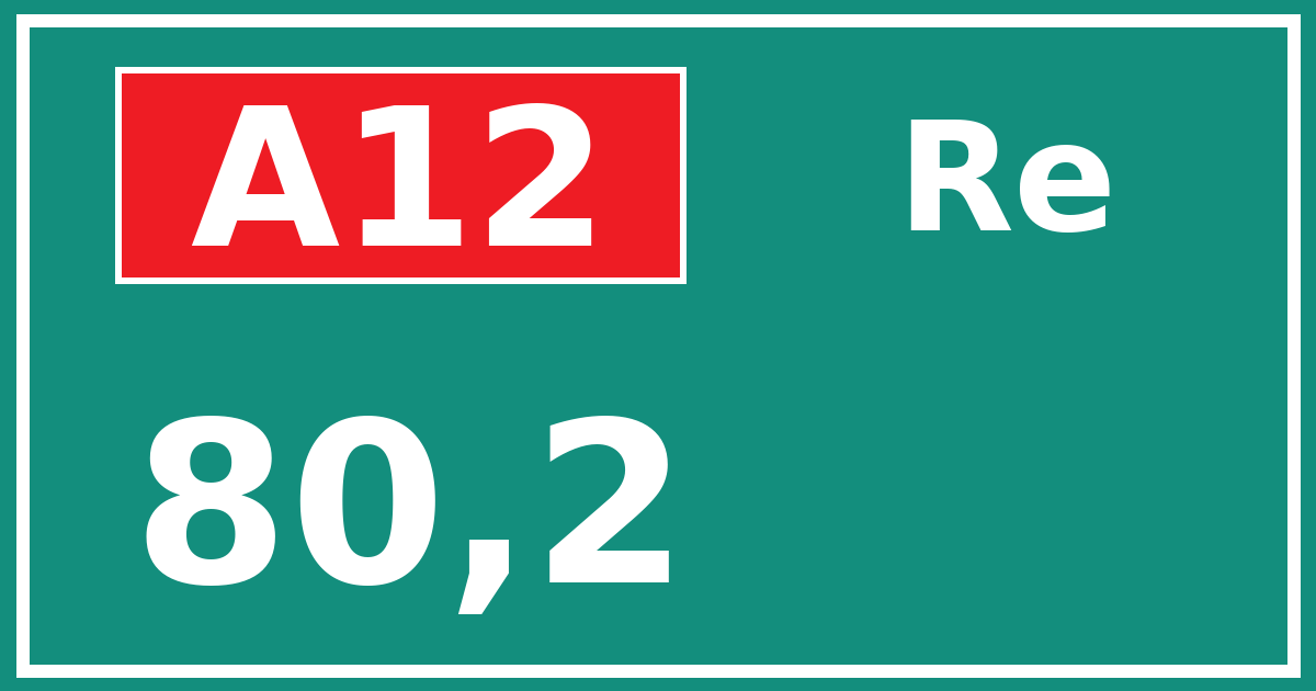 Hectometerbord A12 80,2 zijde Re