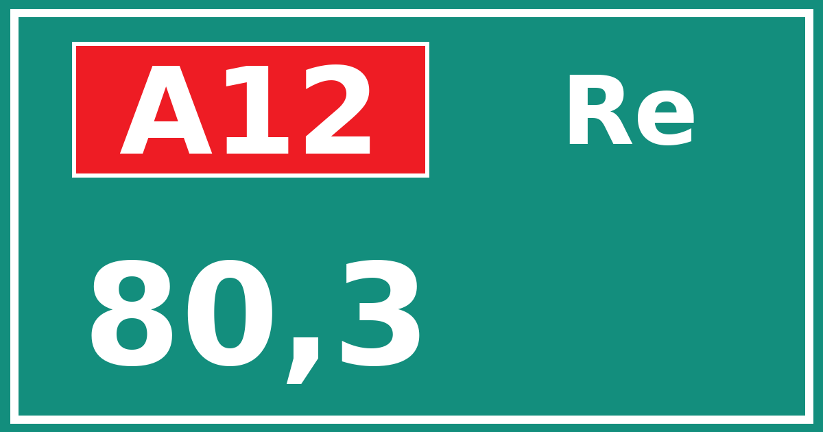 Hectometerbord A12 80,3 zijde Re