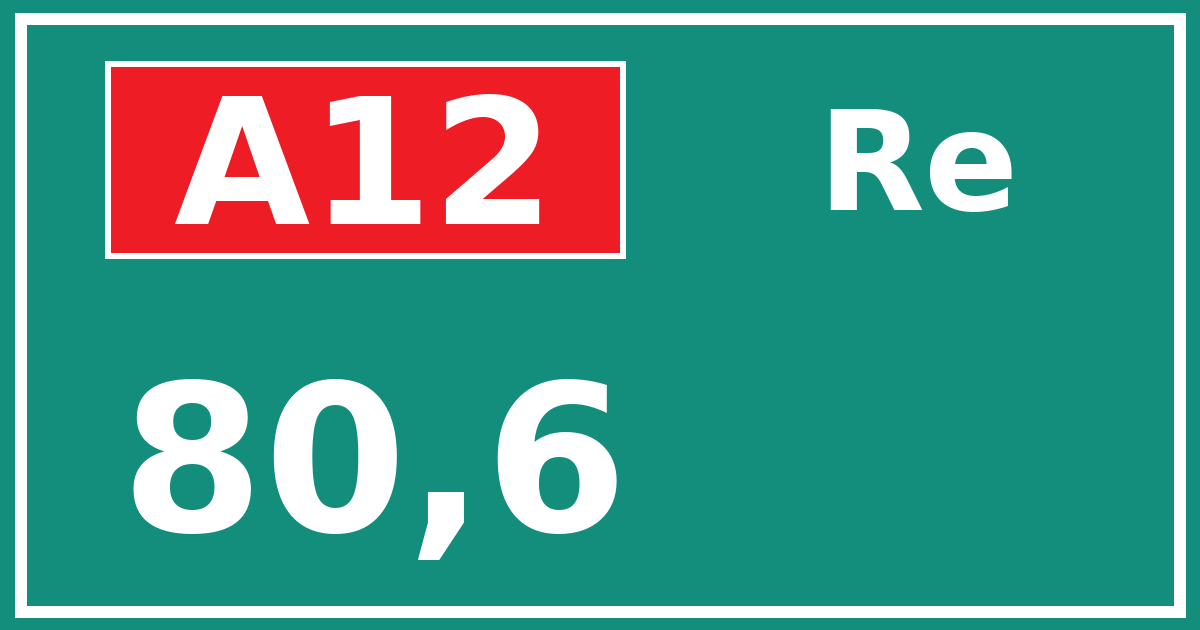 Hectometerbord A12 80,6 zijde Re