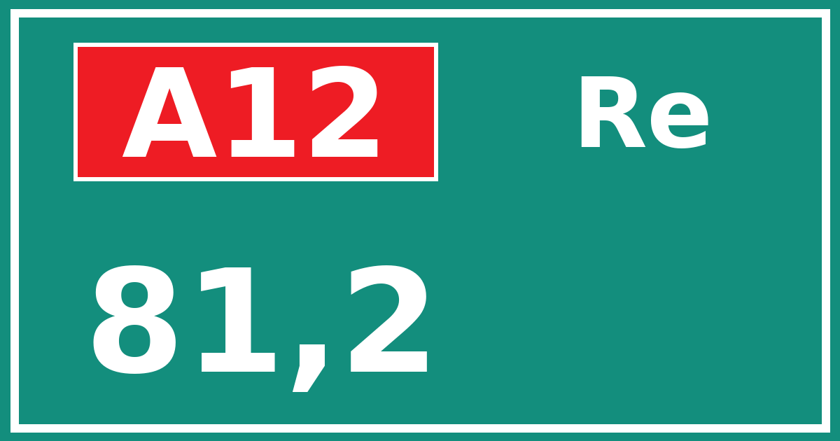 Hectometerbord A12 81,2 zijde Re