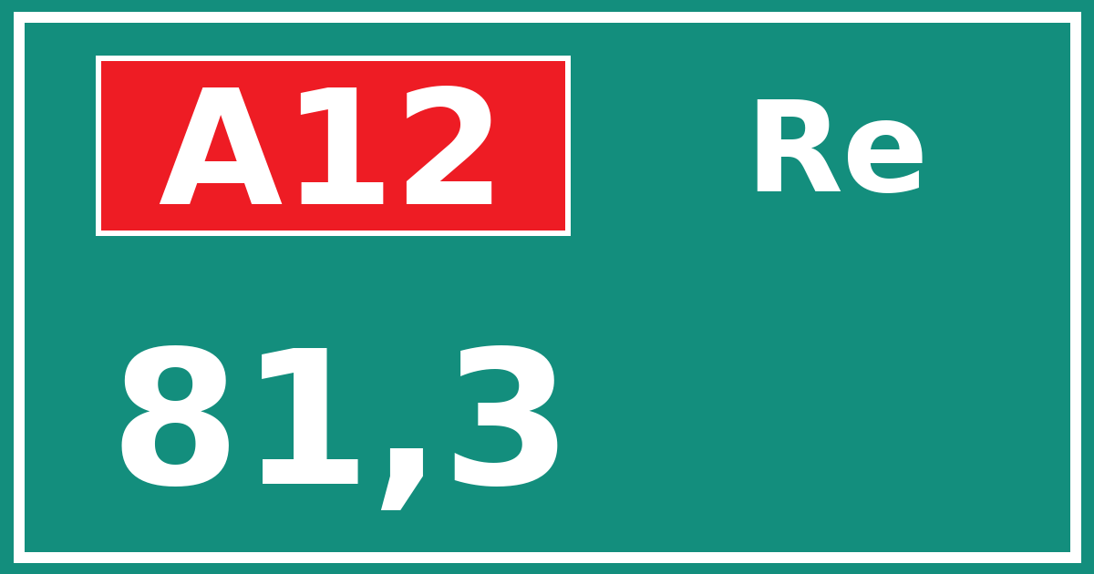 Hectometerbord A12 81,3 zijde Re