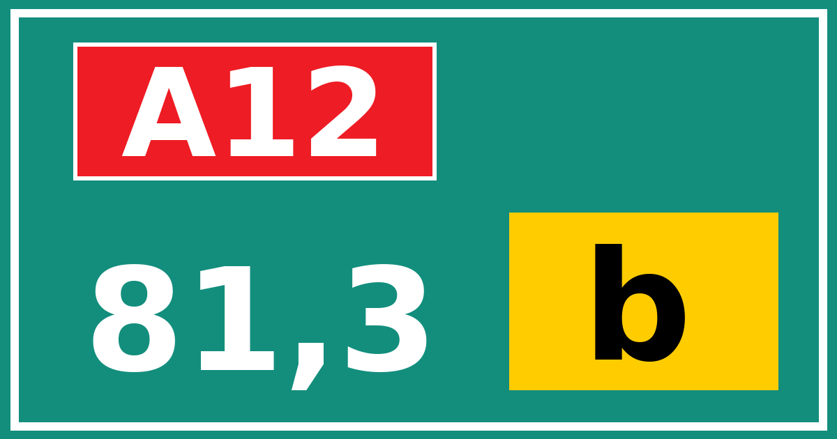 Hectometerbord A12 81,3 letter b