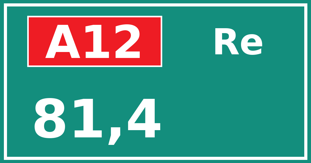 Hectometerbord A12 81,4 zijde Re